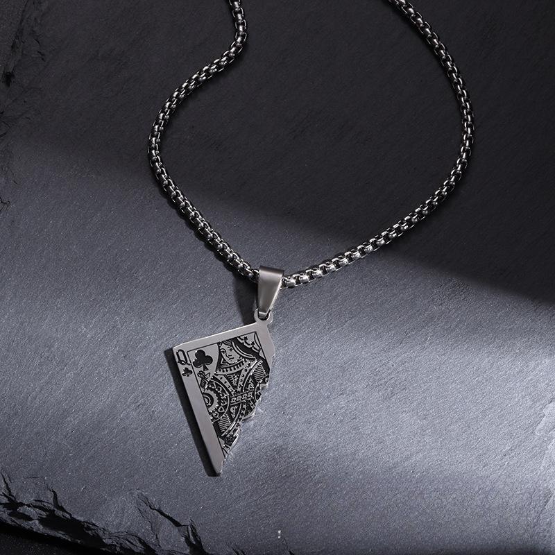 Оригинальное европейское и американское покерное ожерелье с подвеской Q/K, модное мужское и женское