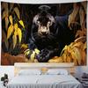 Black leopard jungle tapestry, animal forest wall hanging cloth, exotic landscape wall art for home dormitory decoration