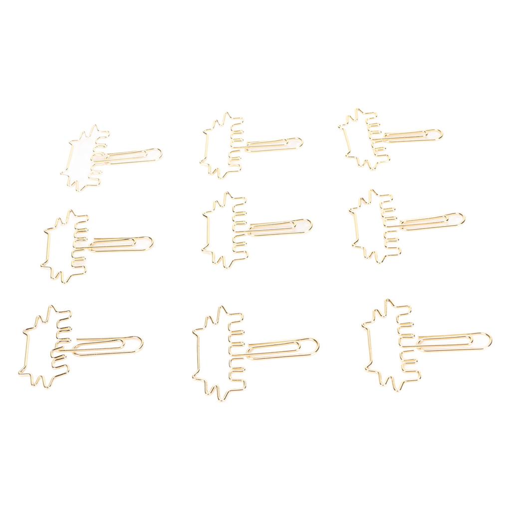 100Pcs Cute Paper Clips Metal Electroplating Multifunction Small Planner Clips with Storage Box for 