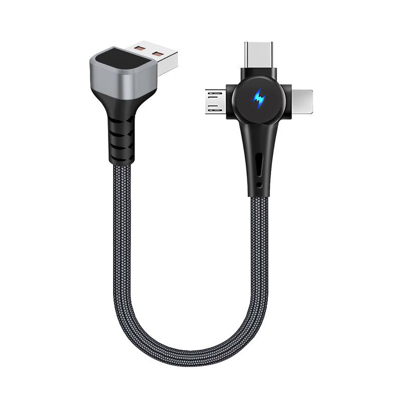 Dual Type-C Elbow PD100W Fast Charging Short Cable for Car & Power Bank