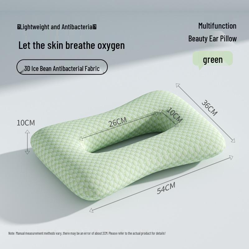Подушка для взрослых против сна на боку для глубокого сна и бессонницы - Предотвращает давление на уши, сжатие лица и носогубные складки.