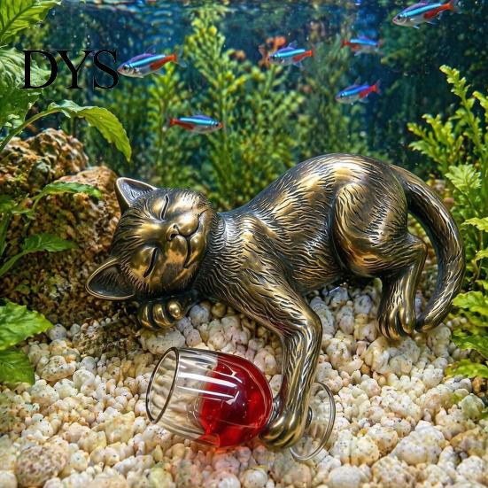 Статуэтка котенка в пьяном стиле, Пьяная фигурка из смолы, Подвеска для цветочного горшка, 3 цвета, Мини-статуэтка ленивого кота, Реалистичные животные, Ручная работа, Милые подвесные фигурки