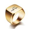 Бесплатная Гравировка Новые Серебряные/Золотые/Черные/Синие Квадратные Широкие Печатки Индивидуальные Модные Кольца на Палец Мужские Кольца Титановая Сталь Ювелирные изделия