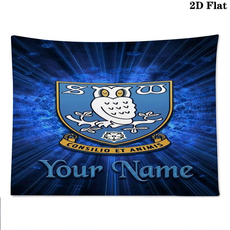 Sheffield Wednesday Football Club Custom Name Wall Tapestry Aesthetic Wall Hanging Printed Fabric Blanket Decorative Tapestries for Bedroom Living Roo