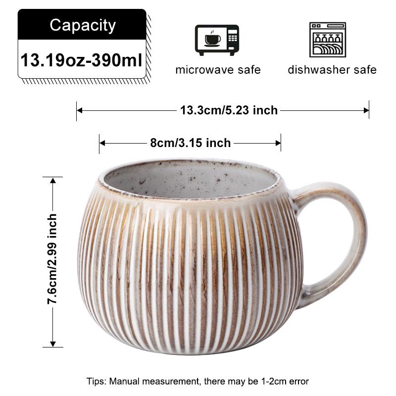 1 керамическая кружка, кофейная чашка, шоколадная молочная чашка, чайная чашка, рельефный дизайн реакции, большая емкость, лепка в виде шара
