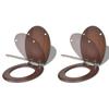 VidaXL Toilet Seats with Lids 2 Pcs MDF Brown