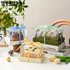 10 шт. Простые коробки для рулетов для торта, двухцветная коробка, прозрачная коробка для упаковки десертов, коробка для резки торта, коробка для торта для десертов, печенья, рулетов, идеальный день рождения