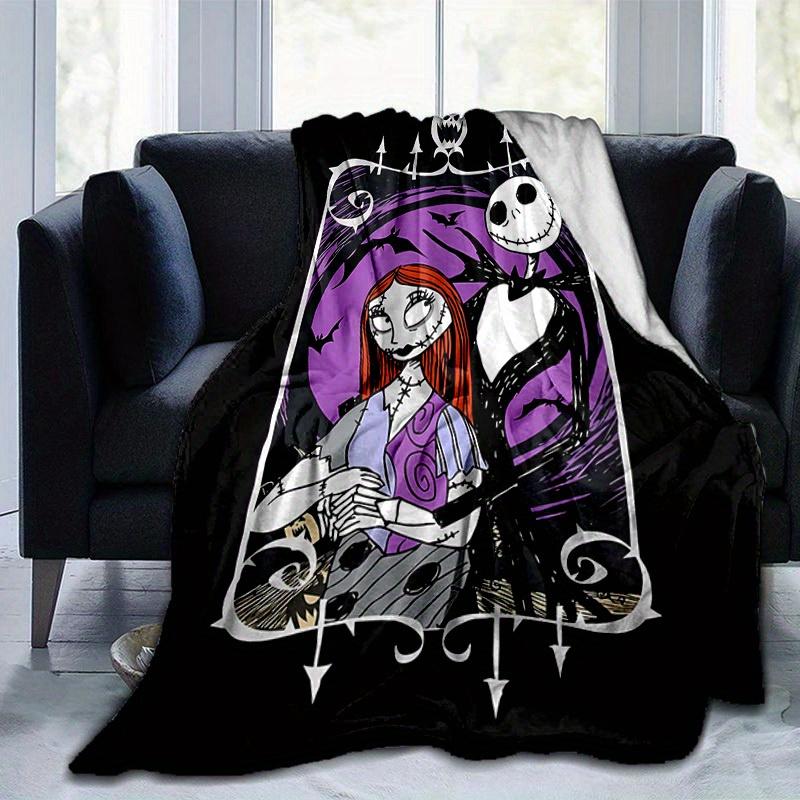 1pc, Cozy Nightmare Before Christmas Home Decor Blanket: Perfect Gift for Bedroom, Living Room, Travel, Camping, Car, Beach, Office Naps, Soft Flannel