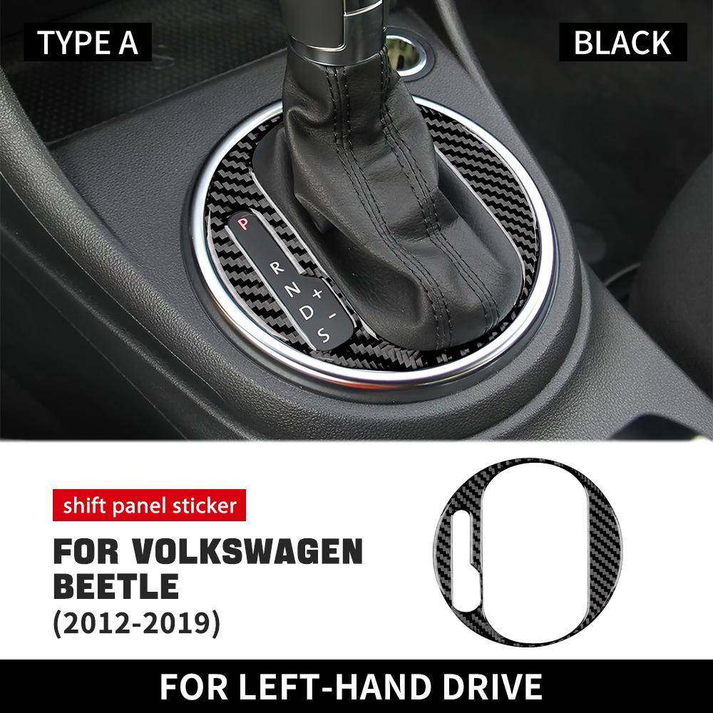 Настоящее мягкое углеволокно для Volkswagen Beetle 2012 2013 2014 2015 2016 2017 2018 2019 Наклейка на панель переключения передач автомобиля Аксессуары