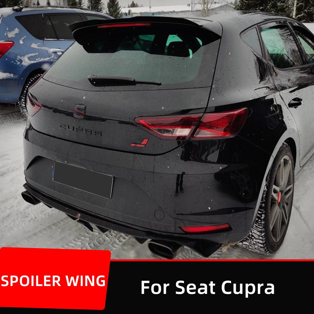 Для Seat Leon Cupra Hatchback R ST FR задняя крышка багажника автомобильный спойлер крылья глянцевый черный карбон универсальный внешний вид
