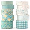 YUBX Masking Set of Creative Washi Tape with Gold Foil Stamping for DIY Gift and Gift Decoration Tape, 10, Crafts, Journals, Planners, Scrapbooks,