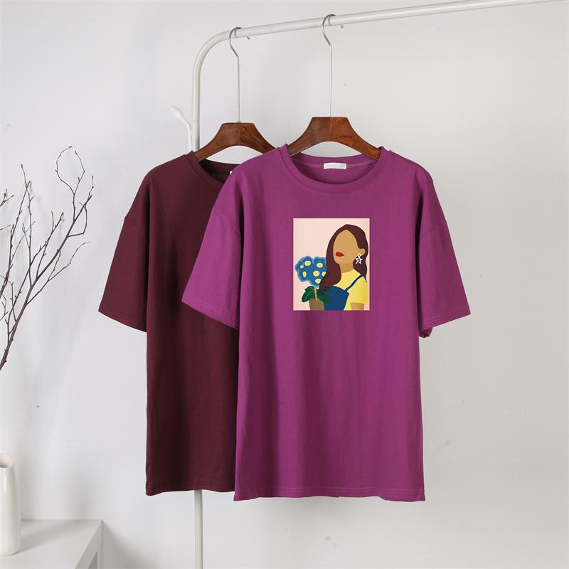 Hirsionsan новая футболка в стиле Харадзюку с графическим принтом, женская футболка из 100% хлопка с короткими рукавами, летний мягкий пуловер большого размера, топ
