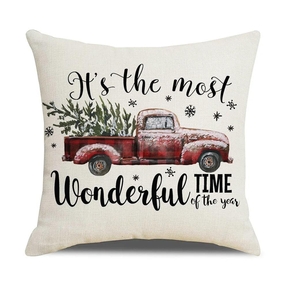 1 шт. наволочка с рождественским украшением Санта-Клаус, гном, рождественская елка, красная клетчатая подушка, набор для украшения комнаты, дома