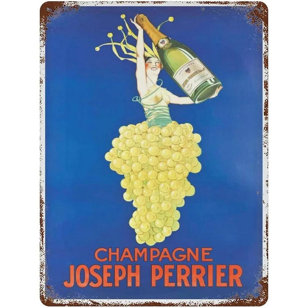 Французское шампанское Ретро Винтаж Металлические жестяные таблички Постеры Тарелка Настенный декор для дома Баров Кафе Мужской пещеры Клубов Ретро постеры Табличка