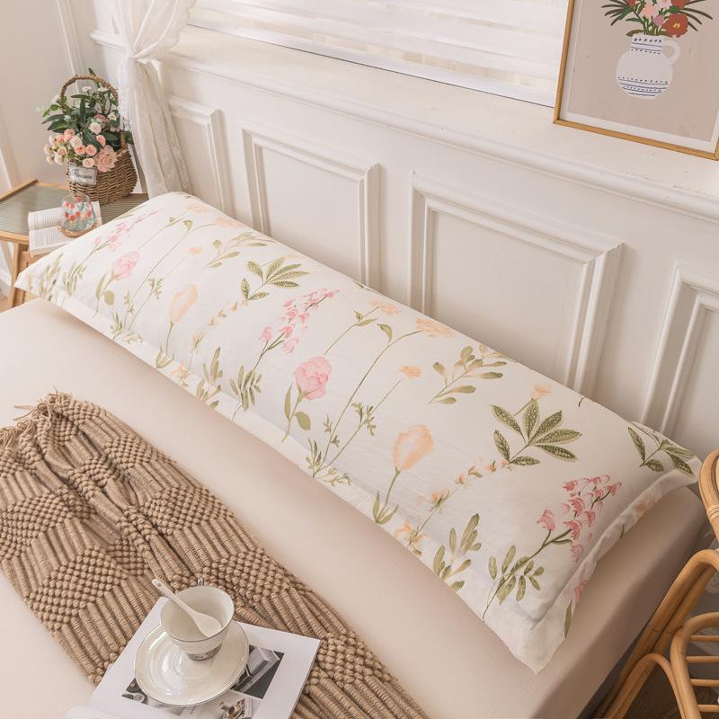 Двойная длинная наволочка из мытого хлопка, 1 шт., одинарная удлиненная наволочка для пары подушек, бытовая наволочка для одной подушки