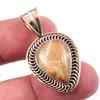 Natural Fossil Coral 925 Solid Sterling Silver TwoTone Gift Pendant 1.50" H7w10