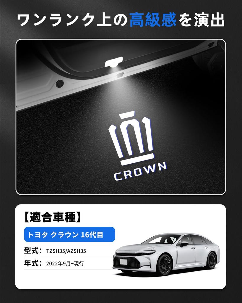 GIMUYA LED Courtesy Lights with Laser Logo for Toyota New Crown September 2022 Door Welcome Specially Designed for OEM High Interior Custom Door Lamps