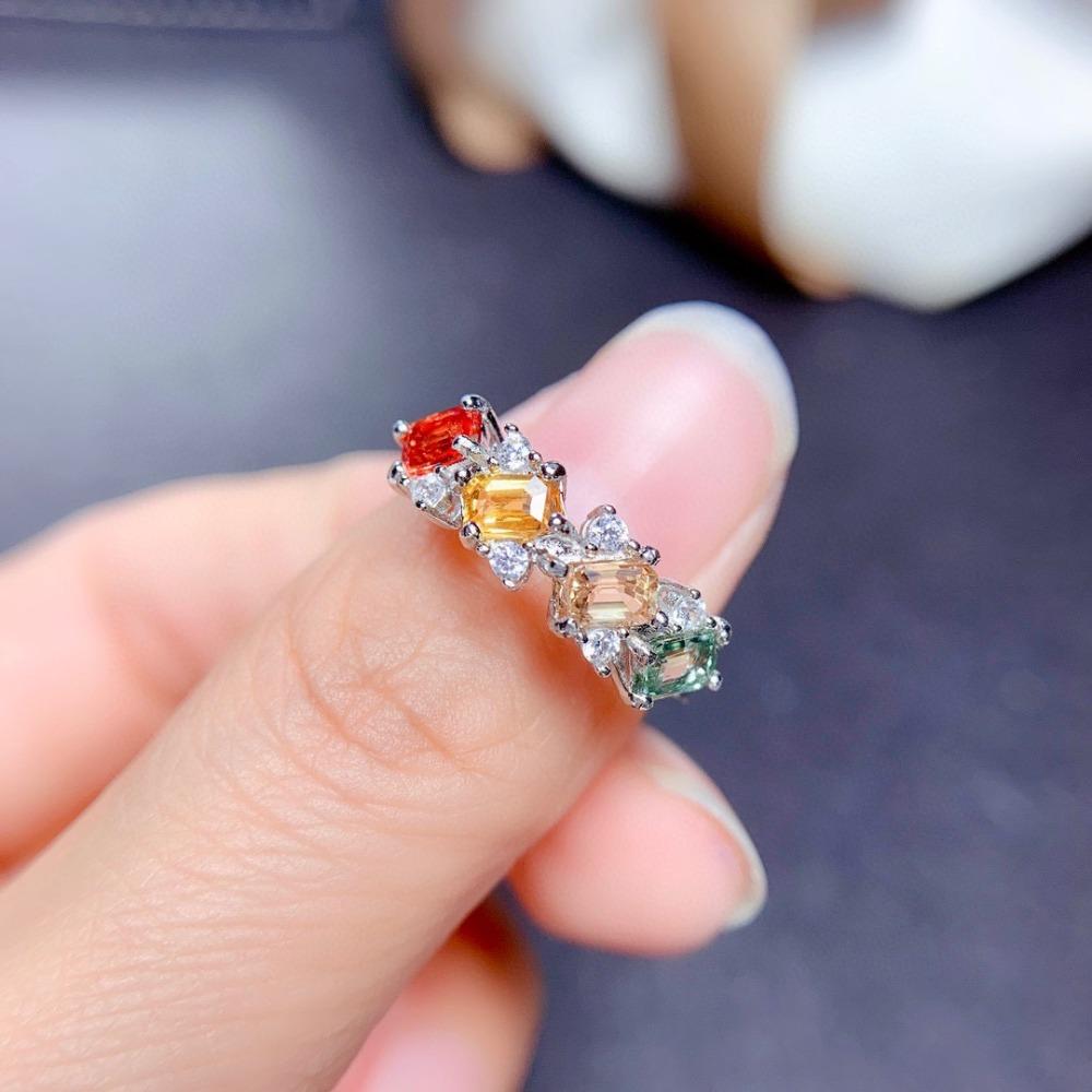 Adjustable Open Ring Imitation Natural Tourmaline Stacking Band for Women Girls Fashion Jewelry Gift