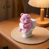 Детальная 3D-печатная модель Милая свинка на унитазе Фигурка, Забавный Декор для Ванной Комнаты и Стола с Рулоном Бумаги, Юмористическая Скульптура для Полки Офиса