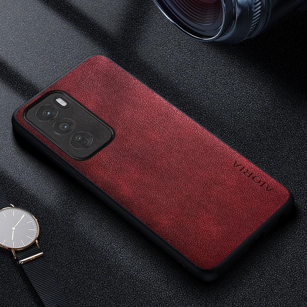 Чехол для Oppo Reno 12 11 10 8 7 6 Pro Plus Reno12 Reno11 F 5g 4g Роскошный кожаный чехол для телефона в стиле ретро, деловой стиль, сплошной цвет