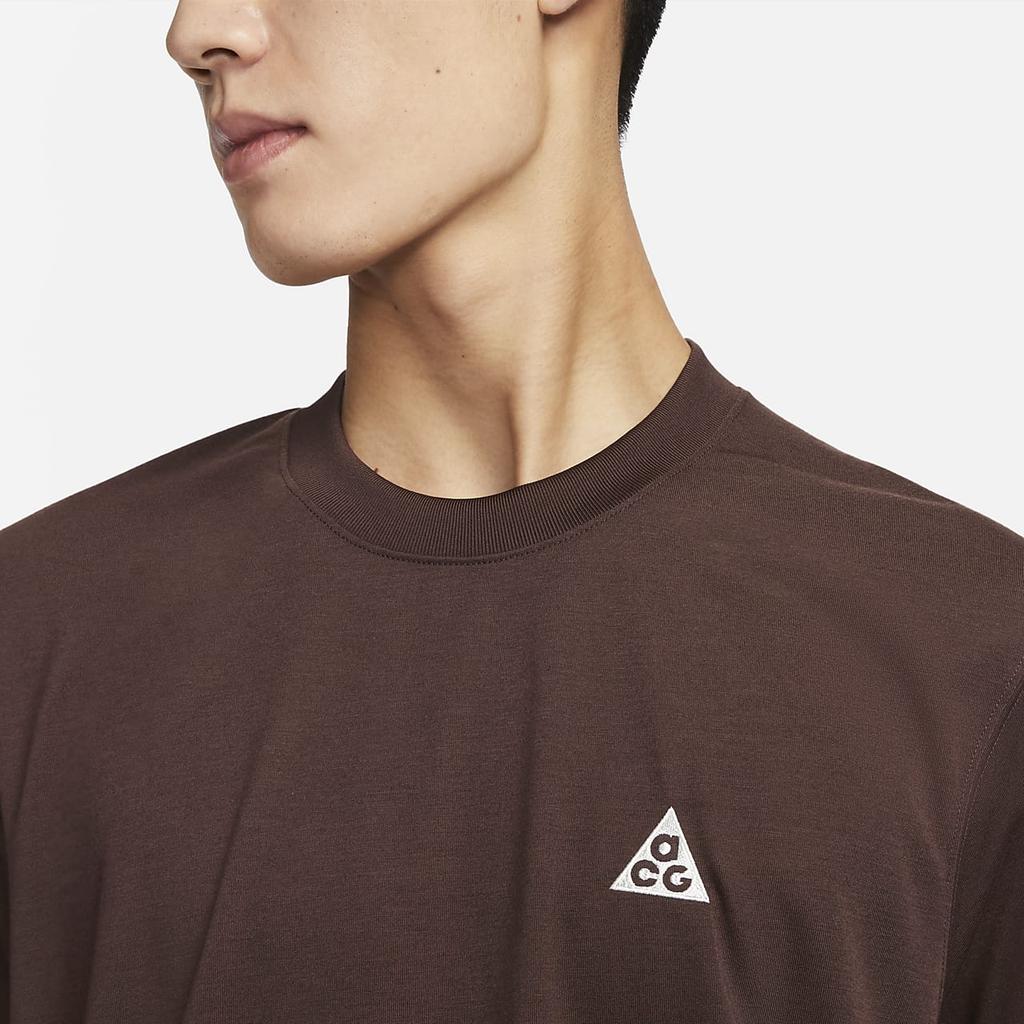Nike Футболка Acg Logo Crew Neck Regular Fit с коротким рукавом для мужчин, коричневый цвет DX7883-227