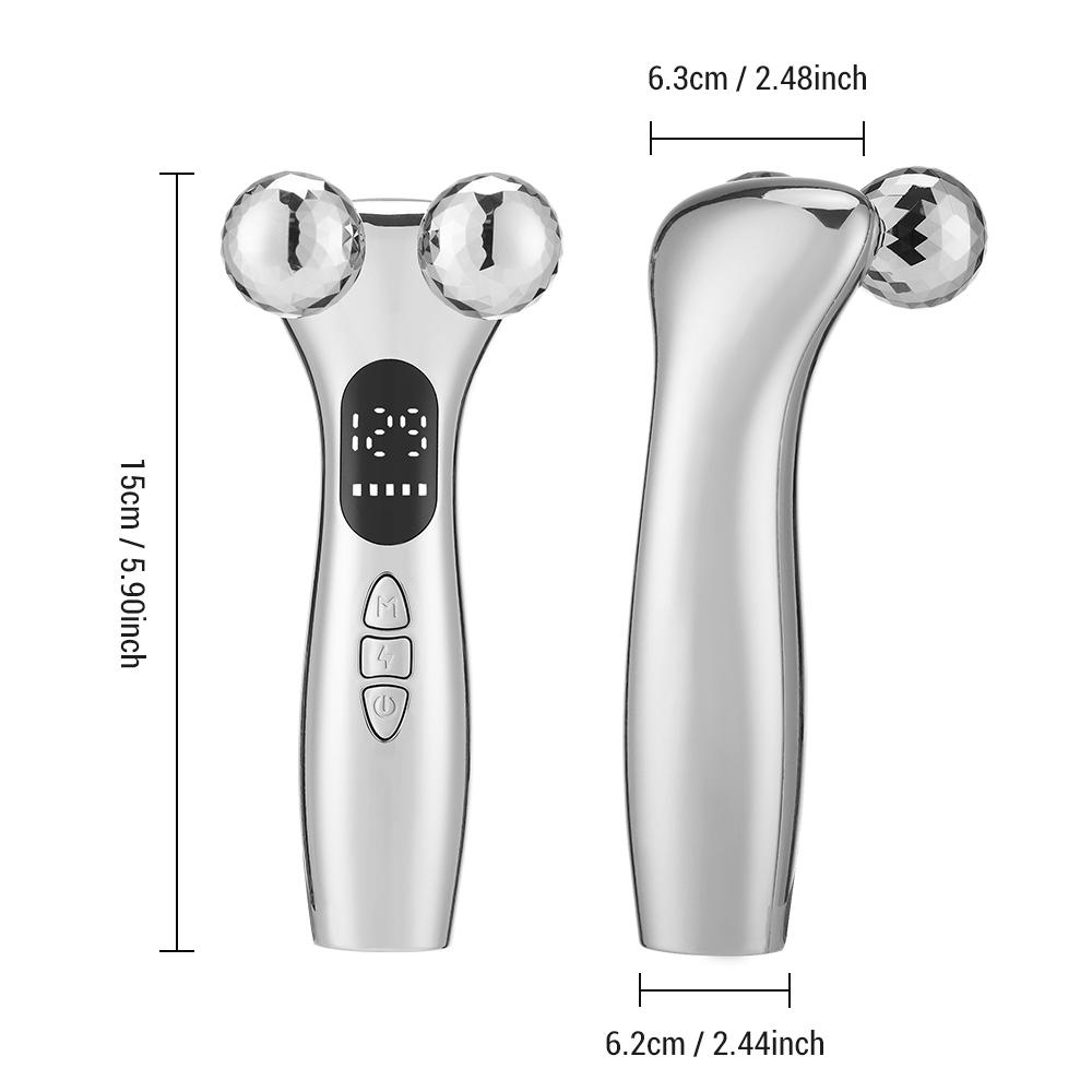 Beauty Face Lifting Device 4D Vibration Roller Massager Improve Dark Circles EMS Micro Current Firming Skin Double Chine Remover