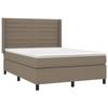 Maison Exclusive - Sommier à lattes de lit avec matelas Taupe 140x190 cm Tissu