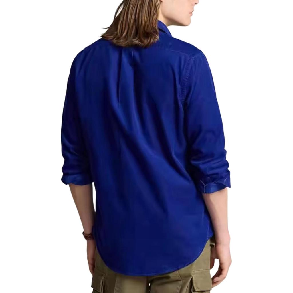 Polo Ralph Lauren Однотонная рубашка с воротником поло и длинным рукавом для мужчин 710811684-034