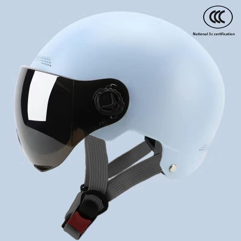 Electric Car Helmet Men and Women Summer Sun Protection Helmet Lightweight Half Helmet Battery Car Sunshade