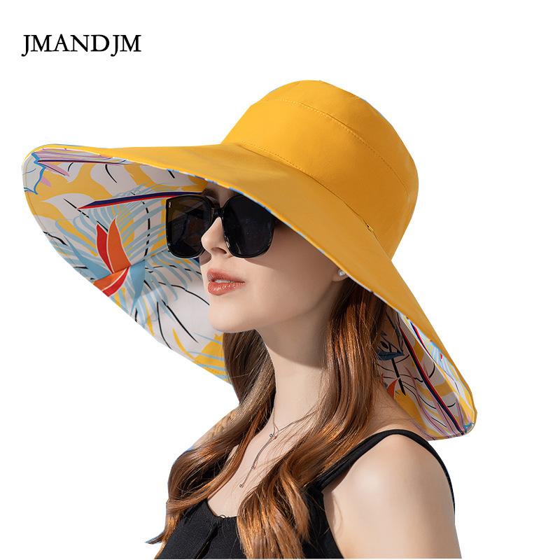 European and American New Double-sided Bucket Hat Women's Summer Widened Brim Sun Hat Fashion Sunscreen Sun Hat