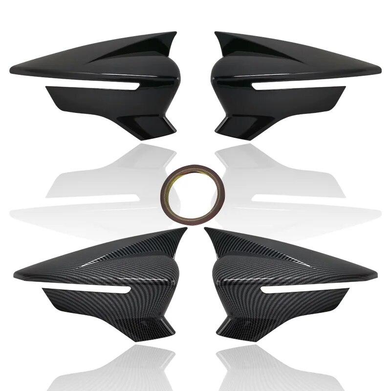 Глянцевые черные/углеродные чехлы на зеркала заднего вида для Seat Leon MK3 MK3.5 5F ST FR Cupra 2013-чехол для зеркала заднего вида