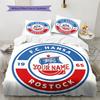 Fc Hansa Rostock Custom Name Pattern Bedding Quilt Set Quilt Cover Pillowcase Home Birthday Gift(1 * duvet cover + 2 * pillowcase, without core)