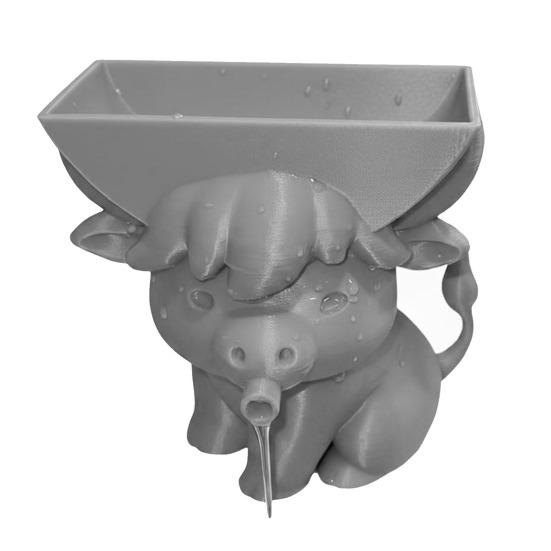 Держатель для губок в виде коровы Хайленд 3D-печать со встроенным сливом Сохраняет губки сухими Милый дизайн коровы Забавный практичный кухонный аксессуар Подарок