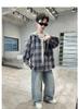 Boys' Spring and Autumn Jacket 2026 New Style CUHK Boys' Spring and Autumn Handsome Children's Checkered Hooded Shirt