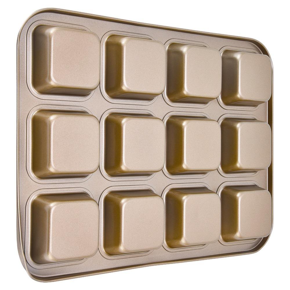 All Edges Square Brownie Baking Pan Non Stick Cupcake Bread Divider Mold Oven Baking