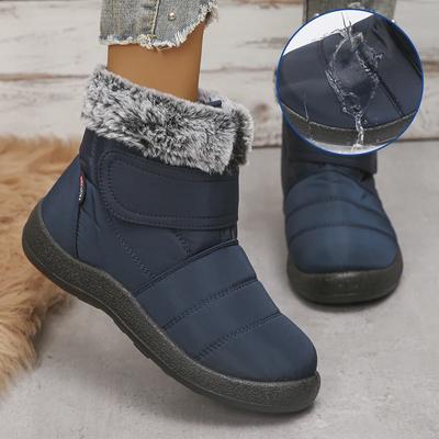 Модные Новые Зимние Теплые Женские Снежные Ботинки Водонепроницаемые Теплые Плюшевые Хлопковые Ботинки Женские Легкие Модные Ботильоны из Искусственного Меха Большого Размера