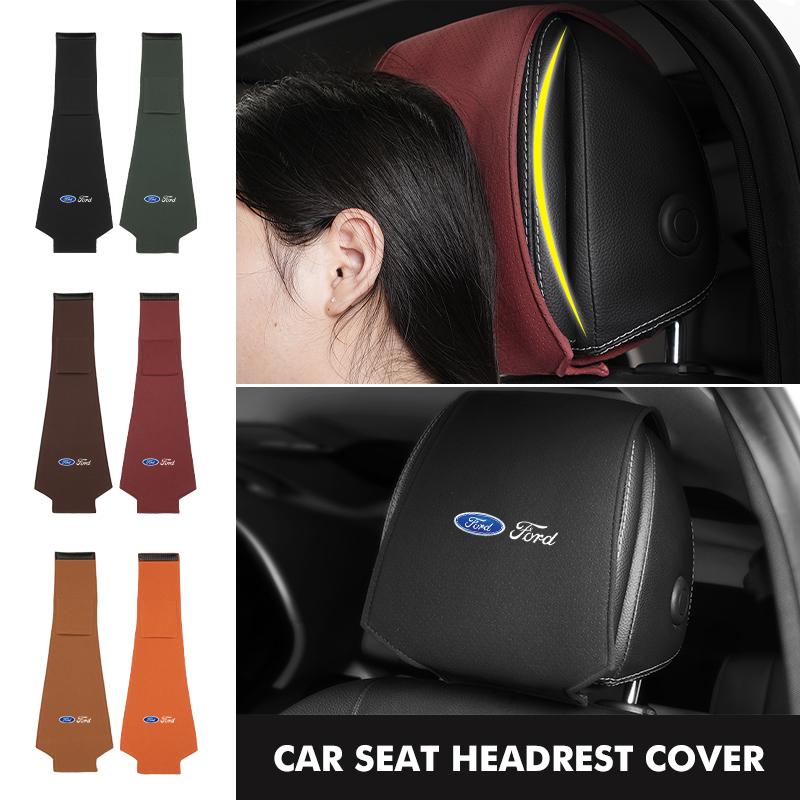 FRYX3 Perforated Suede Car Headrest Pillowcase Easy Install Scratch Resistant For Ford Focus mk2 mk3 mk4 Fiesta Ranger Mondeo S-MAX