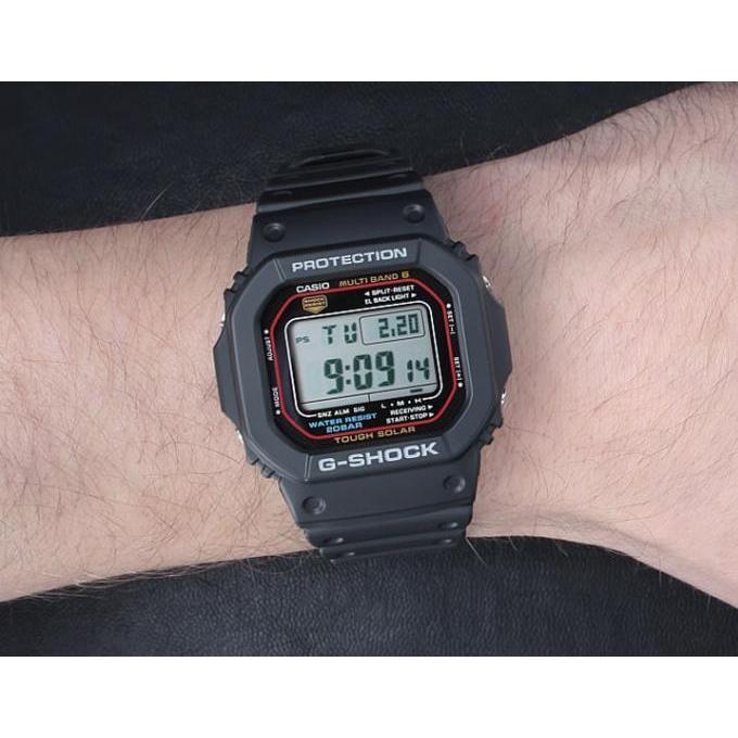 Casio G-Shock Classic Series Solar Six-Channel Radio Wave Shockproof Waterproof Solar Quartz Movement Resin Strap Men Watches Black GW-M5610-1