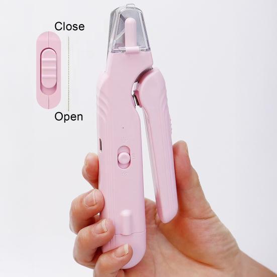 Pet Nail Trimmer with LED Light Rechargeable 2-in-1 Nail Clipper And Grinder Pet Clipper with Splash Guard for Dogs Cats Rabbits