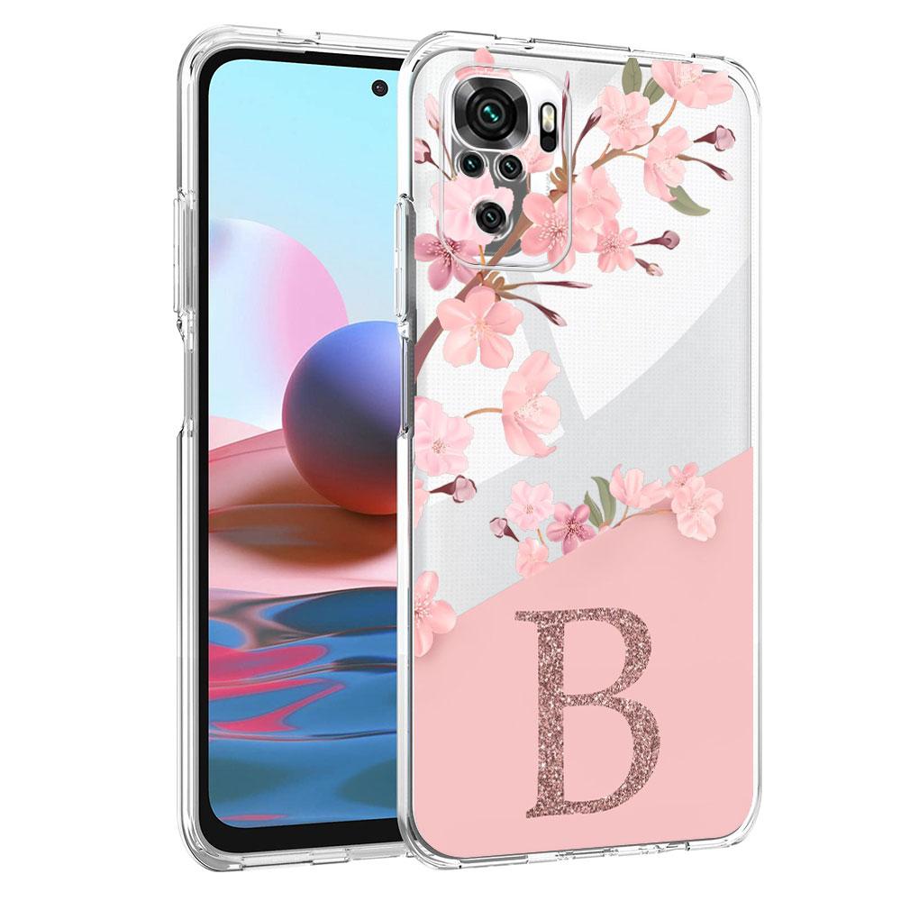 Чехол Cherry Flower Letter AB для Xiaomi Redmi Note 11 10 9 8 Pro 10S 9S 9A 9C 9T 10C K40 7 8T прозрачный мягкий силиконовый чехол для телефона