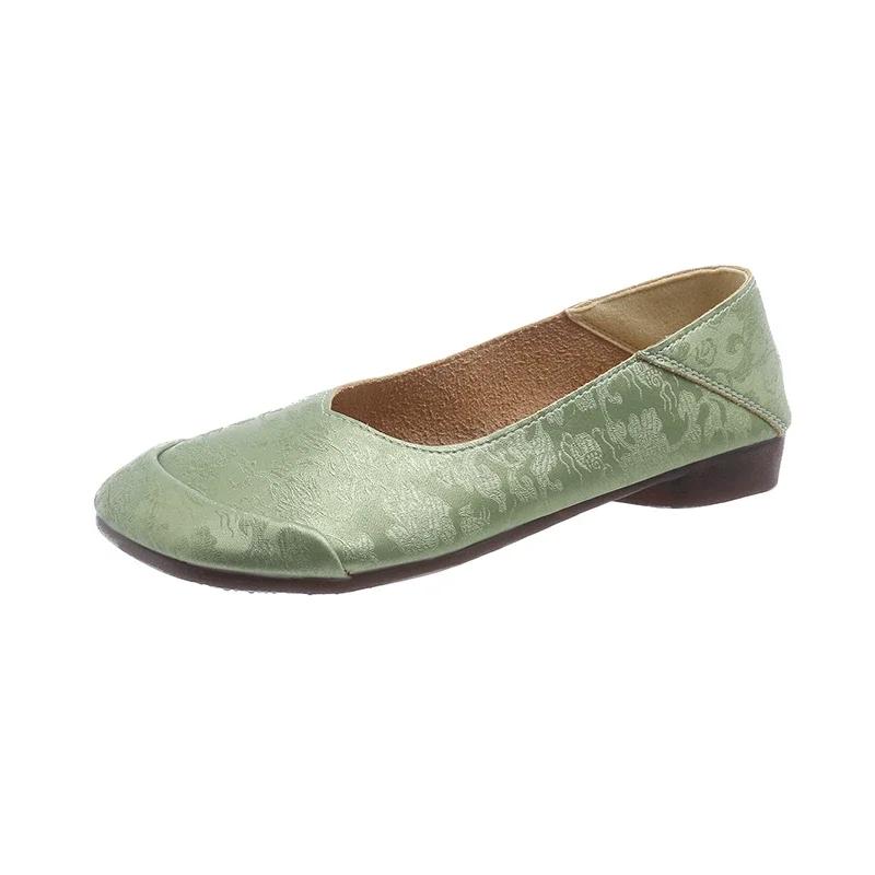 2024 Новые популярные женские туфли с квадратным носком на весну и осень, легкие, без застежек, универсальные Zapatos