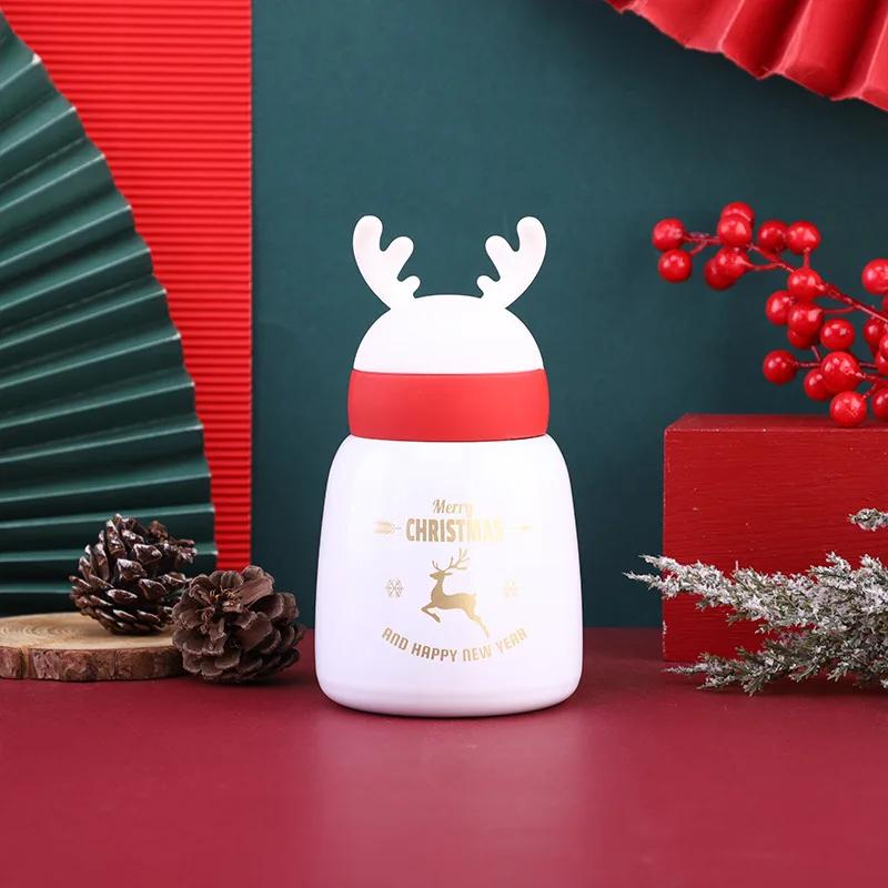 300/330 мл Рождественская новогодняя кружка в форме мультяшного лося из нержавеющей стали вакуумная кофейная чашка для пары студентов детей рождественский подарок чашка для воды