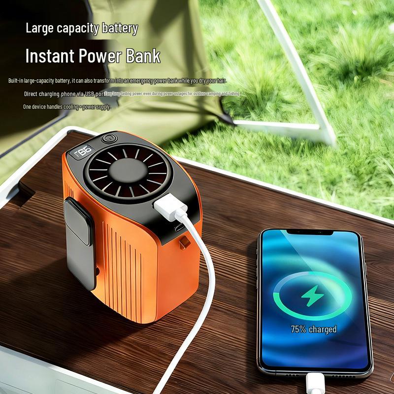 Portable High-Speed Hanging Waist Fan with Long Battery Life for Outdoor and Construction Use