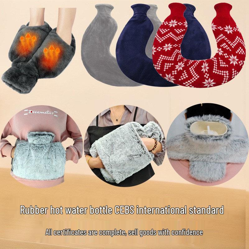 Old-Fashioned Rubber Hot Water Bottle for Stomach Warming