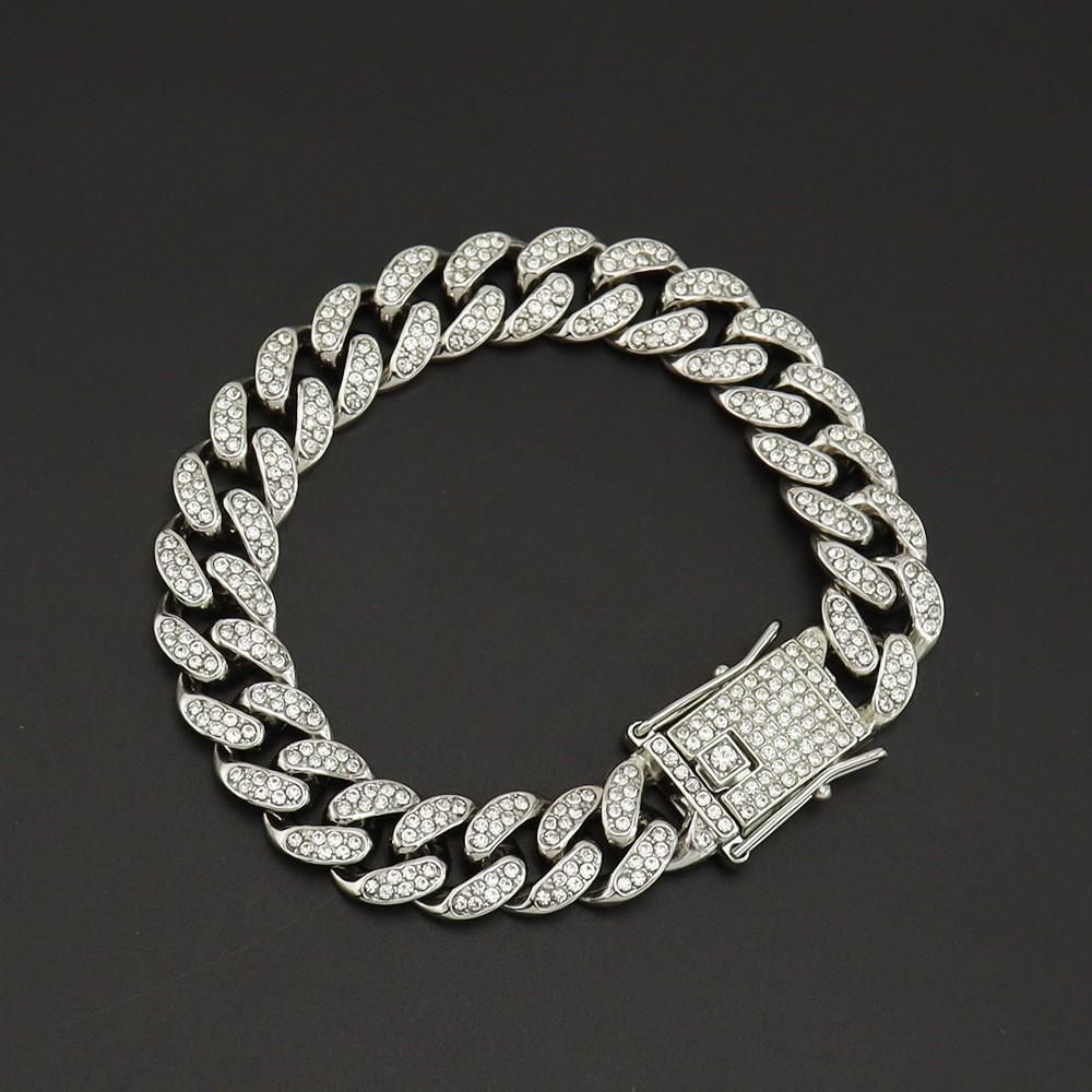 Hip-Hop Style Cuban Chain Clavicle Necklace with Diamond-Studded Butterfly Buckle – Trendy and Dazzling Personality Accessories