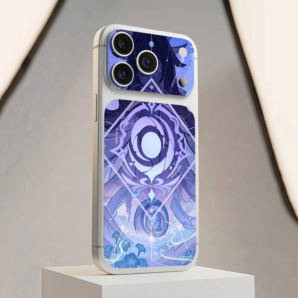 Наклейка-скин на заднюю панель Genshin Impact Коломбина для IPhone 17 Pro 17 Pro Max