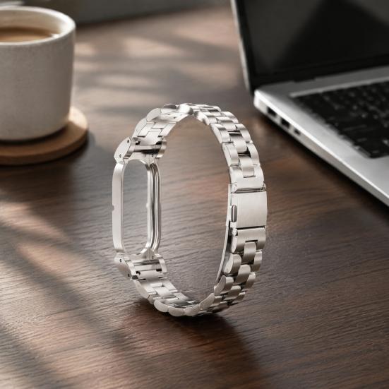 Magnetic Milanese Loop Stainless Steel Strap for Fitbit Air Band, Adjustable Replacement Arm Daily Wear Smartwatch Bands, Breathable Anti-Sweat Metal