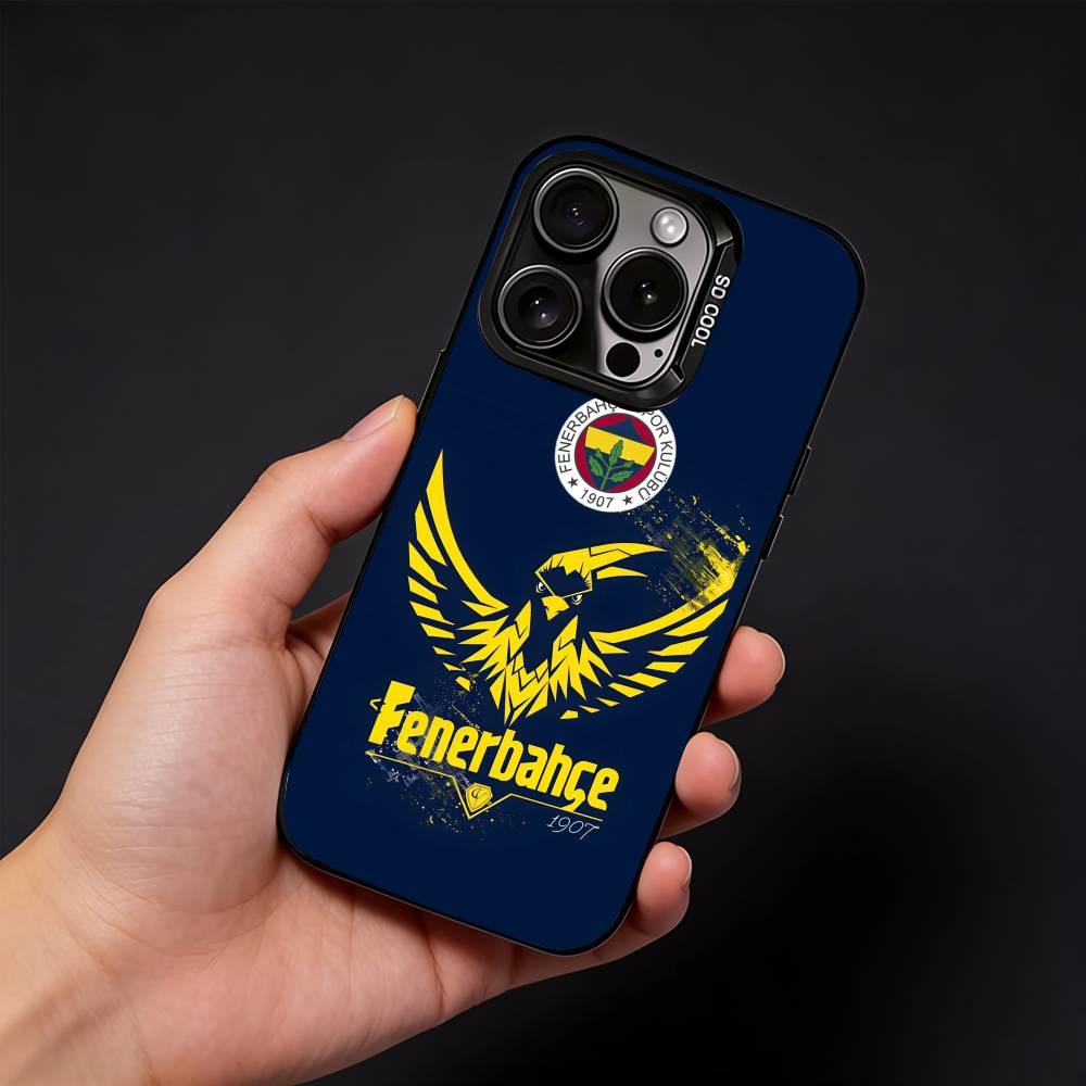 EPC Турция F-F Фенербахче Чехол для телефона для iPhone17, 16,15,14,13,12 Pro Max Черный Конфетный Матовый Ударопрочный Чехол