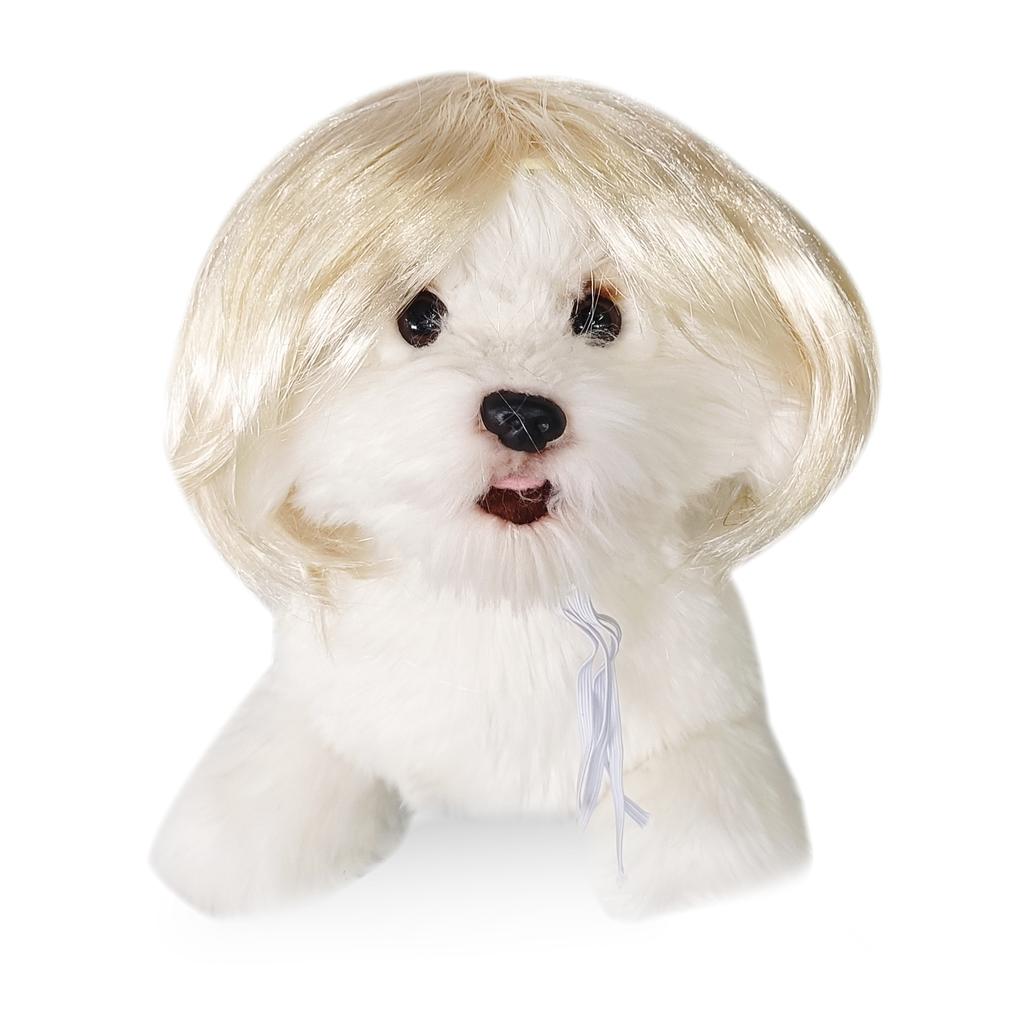Pet Wig Curly Straight Hair Dog Cat Wig for Halloween Cosplay Party Pet Costume Accessory Multiple Color Options