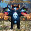 6FT Halloween Holiday Party Inflatables Toys Cat with Three Heads Outdoor Decorations with Built-in LED Lights for Lawn Yard
